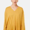 Montagut Loose V-neck sweater with pockets in merino wool - Albertine
