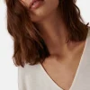 Montagut Loose V-neck sweater with pockets in merino wool - Albertine