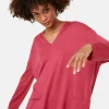 Montagut Loose V-neck sweater with pockets in merino wool - Albertine