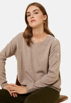 Montagut Loose-fit buttoned cashmere round-neck sweater - Acene