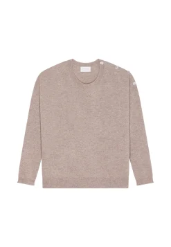 Montagut Loose-fit buttoned cashmere round-neck sweater - Acene