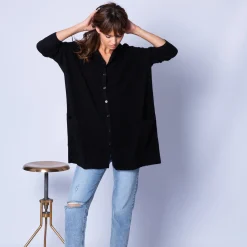 Montagut Loose-fit, cashmere jacket with buttons — Gaston