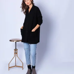 Montagut Loose-fit, cashmere jacket with buttons — Gaston
