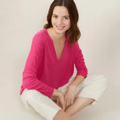 Montagut Loose-fit slub linen V-neck T-shirt - Beja