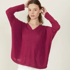 Montagut Loose-fit slub linen V-neck T-shirt - Beja