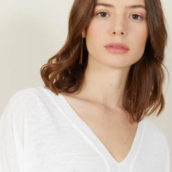 Montagut Loose-fit slub linen V-neck T-shirt - Beja