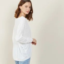 Montagut Loose-fit slub linen V-neck T-shirt - Beja