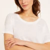 Montagut Loose-fitting round-neck flamed linen T-shirt - Pavot