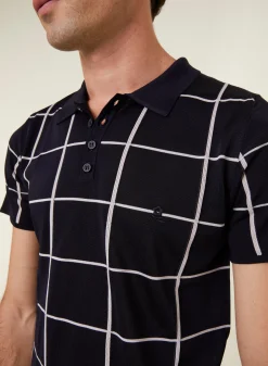 Montagut Men's Polo Shirt Fil Lumière - Marin