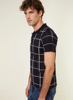 Montagut Men's Polo Shirt Fil Lumière - Marin