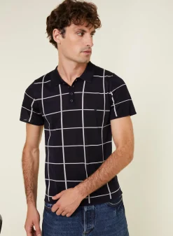 Montagut Men's Polo Shirt Fil Lumière - Marin