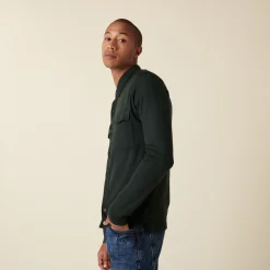Montagut Merino wool patch pocket overshirt - Andy