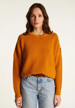 Montagut Merino wool round neck buttoned shoulder sweater - Gao