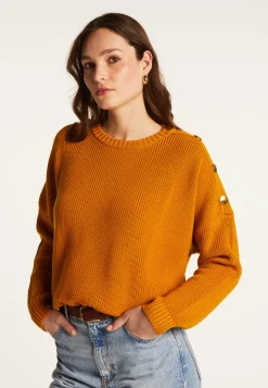 Montagut Merino wool round neck buttoned shoulder sweater - Gao