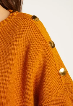 Montagut Merino wool round neck buttoned shoulder sweater - Gao