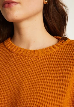 Montagut Merino wool round neck buttoned shoulder sweater - Gao