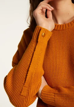 Montagut Merino wool round neck buttoned shoulder sweater - Gao