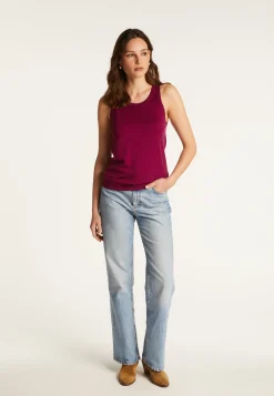 Montagut Merino wool round-neck jersey stitch tank top - Antenia