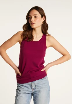 Montagut Merino wool round-neck jersey stitch tank top - Antenia
