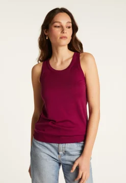 Montagut Merino wool round-neck jersey stitch tank top - Antenia