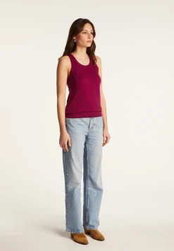 Montagut Merino wool round-neck jersey stitch tank top - Antenia