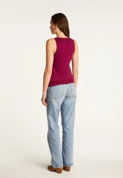 Montagut Merino wool round-neck jersey stitch tank top - Antenia