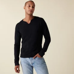 Montagut Merino wool sweater with Tunisian collar with logo - Etan