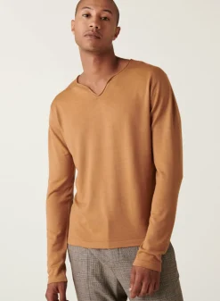 Montagut Merino wool sweater with Tunisian collar with logo - Etan
