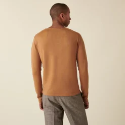 Montagut Merino wool sweater with Tunisian collar with logo - Etan
