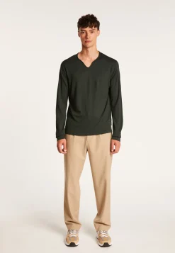 Montagut Merino wool sweater with Tunisian collar with logo - Etan