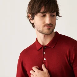 Montagut Merino wool sweater with polo collar with logo - Eni