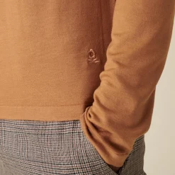 Montagut Merino wool sweater with Tunisian collar with logo - Etan