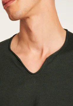 Montagut Merino wool sweater with Tunisian collar with logo - Etan