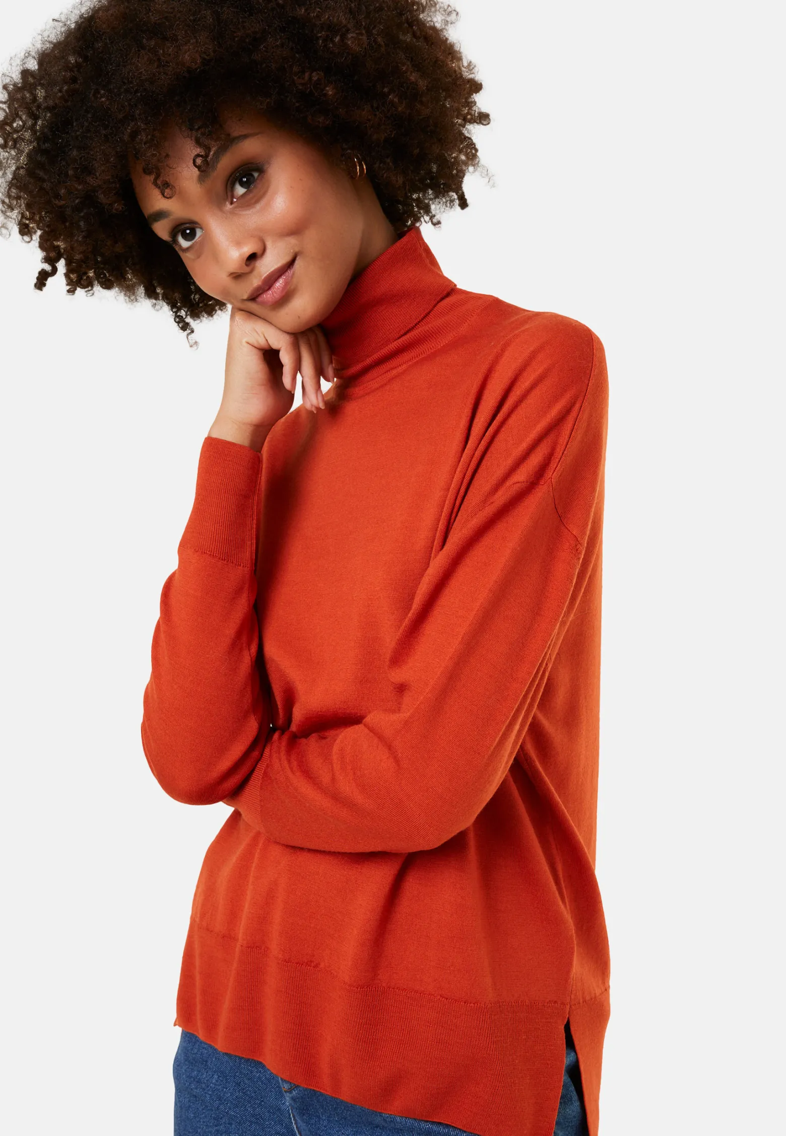 Montagut Merino wool turtleneck sweater with slits - Amy