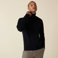 Montagut Merino wool turtleneck sweater with logo - Enzo