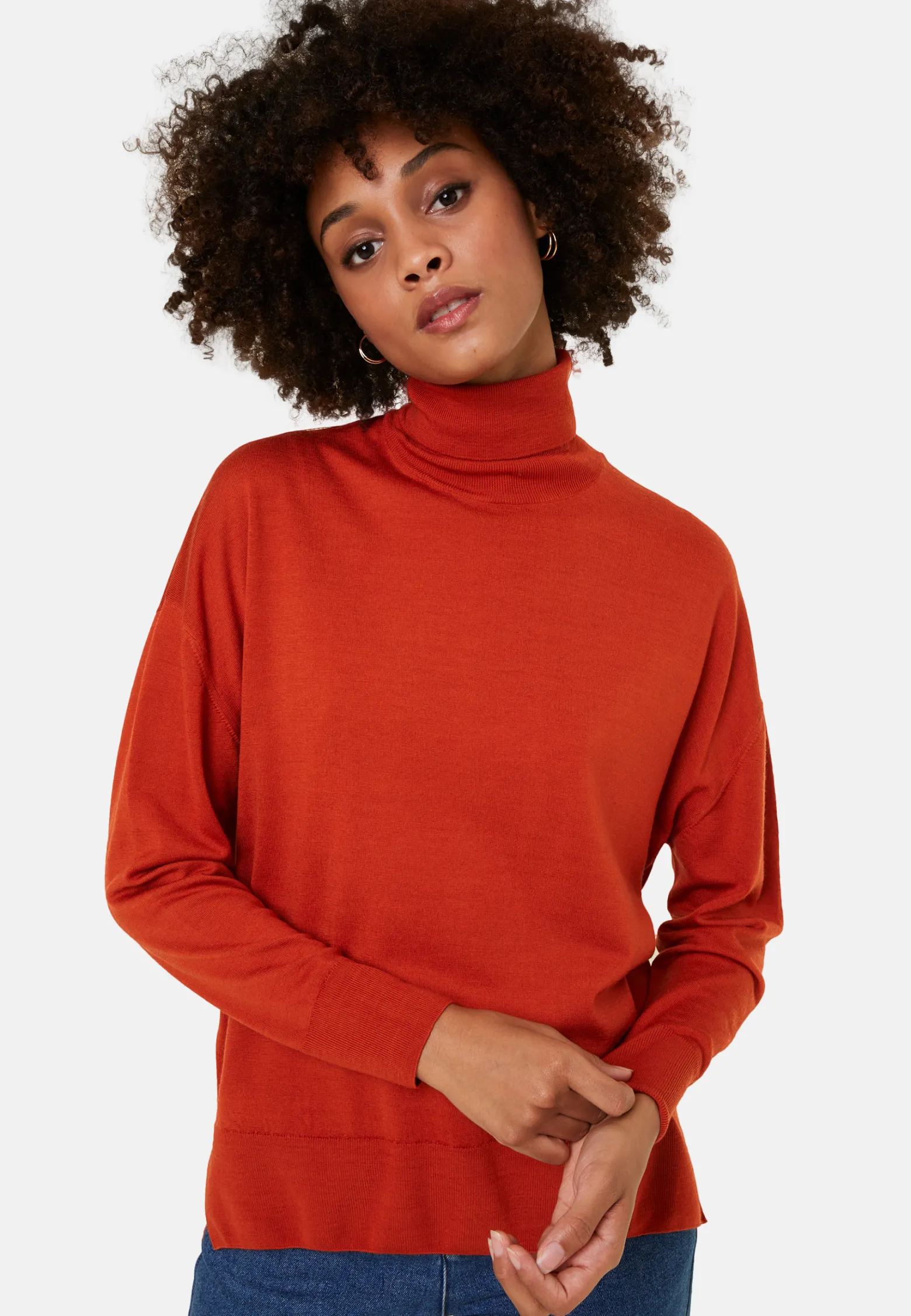 Montagut Merino wool turtleneck sweater with slits - Amy