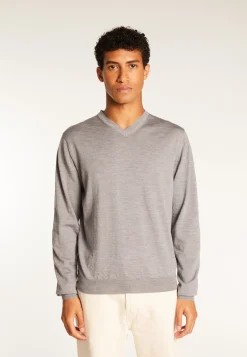Montagut Merino Wool V-Neck Sweater - Elmo