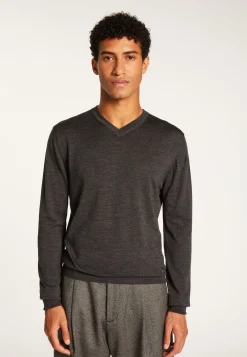 Montagut Merino Wool V-Neck Sweater - Elmo