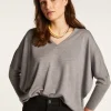 Montagut Merino wool V-neck sweater - Boxe