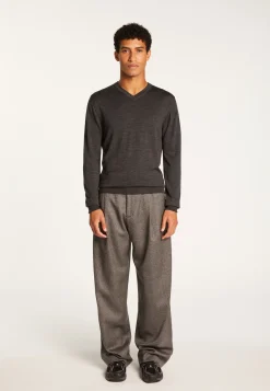 Montagut Merino Wool V-Neck Sweater - Elmo