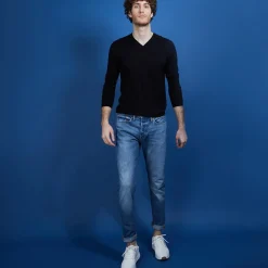 Montagut Merino wool V-neck sweater - Elmo
