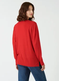 Montagut Merino wool V-neck sweater with slits - Aurora