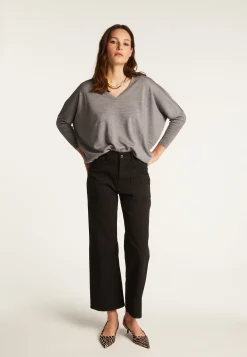 Montagut Merino wool V-neck sweater - Boxe