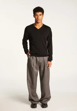 Montagut Merino Wool V-Neck Sweater - Elmo