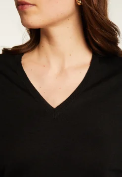 Montagut Merino wool V-neck sweater with slits - Aurora