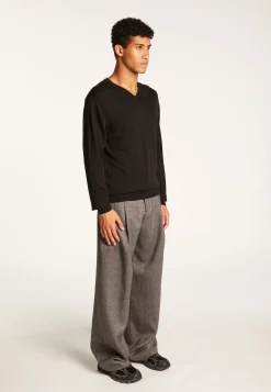 Montagut Merino Wool V-Neck Sweater - Elmo