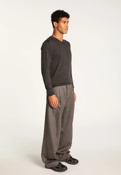 Montagut Merino Wool V-Neck Sweater - Elmo