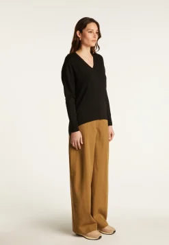 Montagut Merino wool V-neck sweater with slits - Aurora