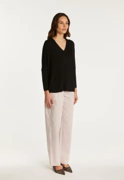 Montagut Merino wool V-neck sweater - Boxe