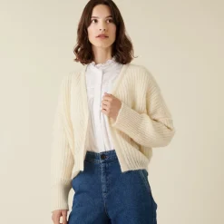 Montagut Mohair beaded ribbed cardigan - Camille